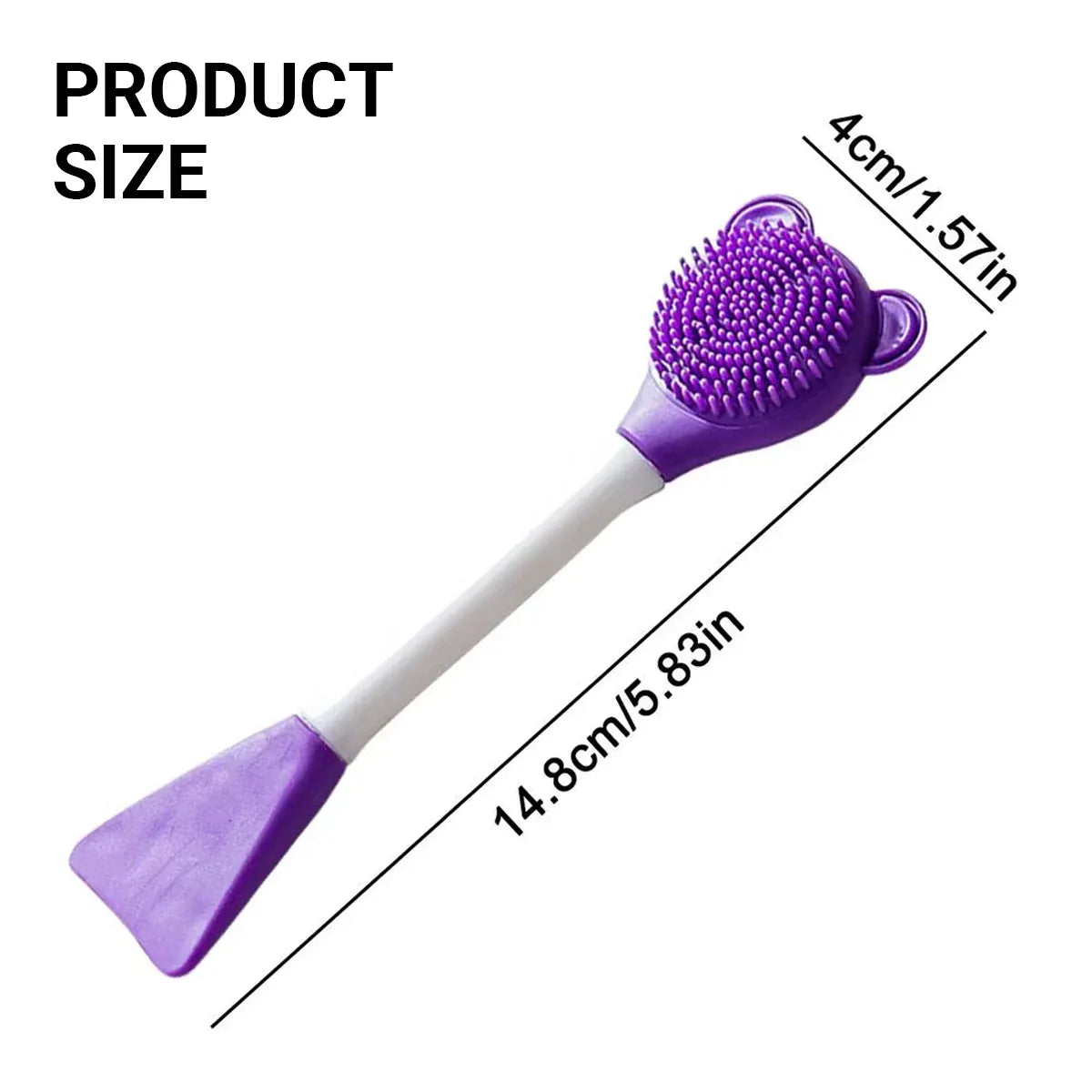 Cat Cleaning Silicone Brush Pet Toothbrush Dog Cleaning Brush Grooming Tool - Purple