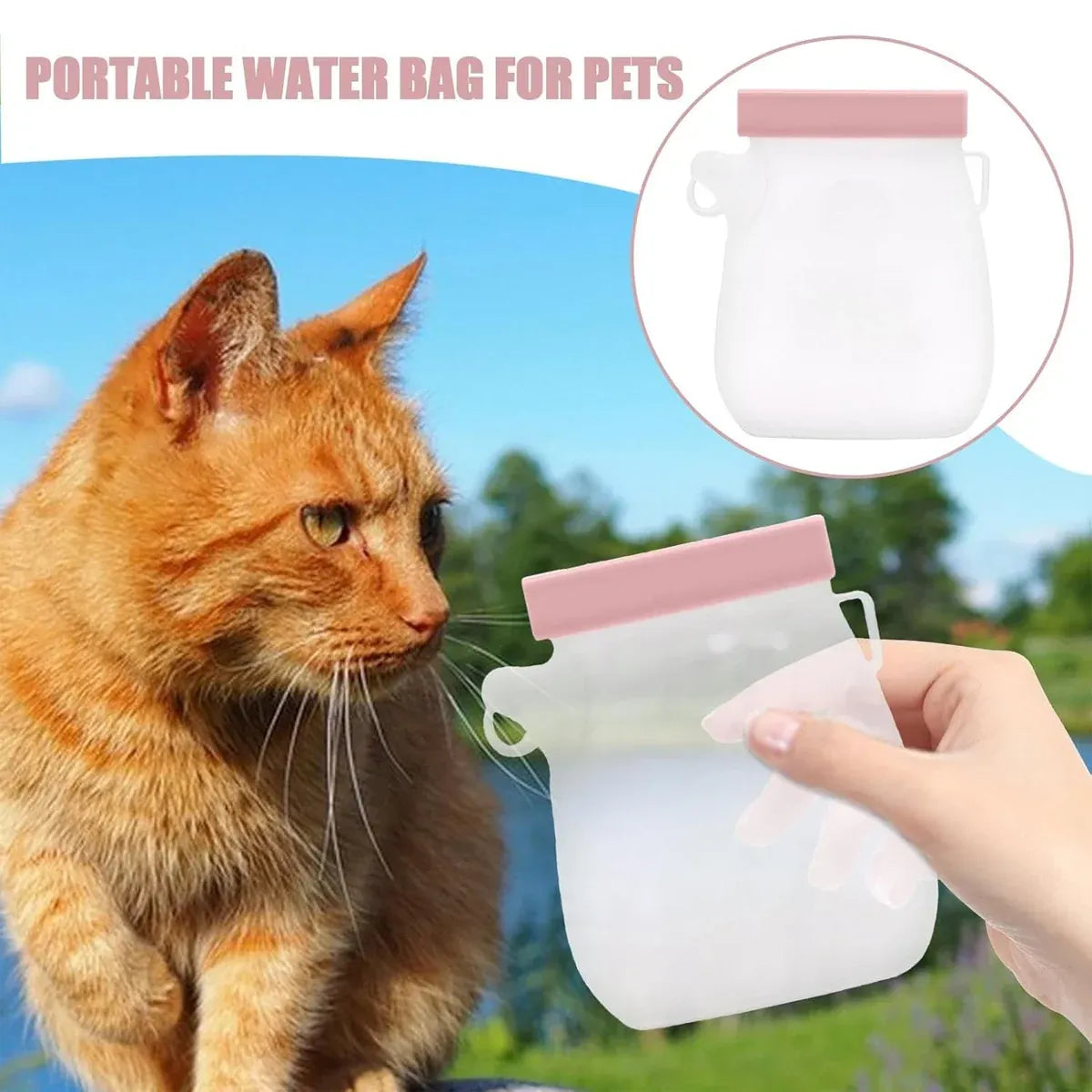 Portable Silicone Pet Outdoor Water Bottle 320ml Easy Clean for Pet Outdoor Use