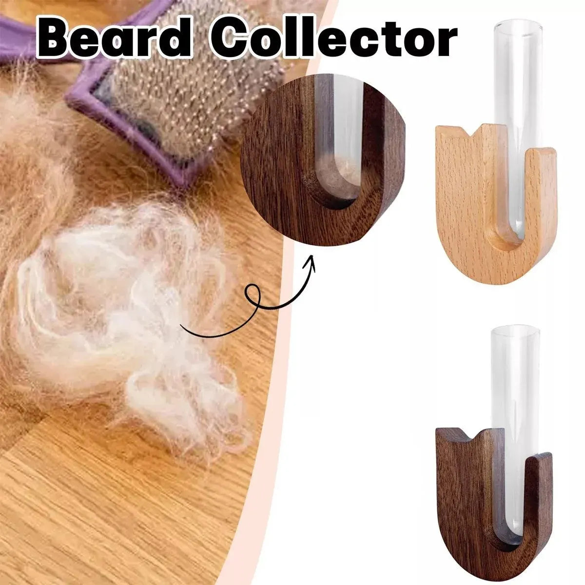 Pet Hair Memorial Box Fridge Magnet Keepsake Whisker Collector Storage Case - Black walnut
