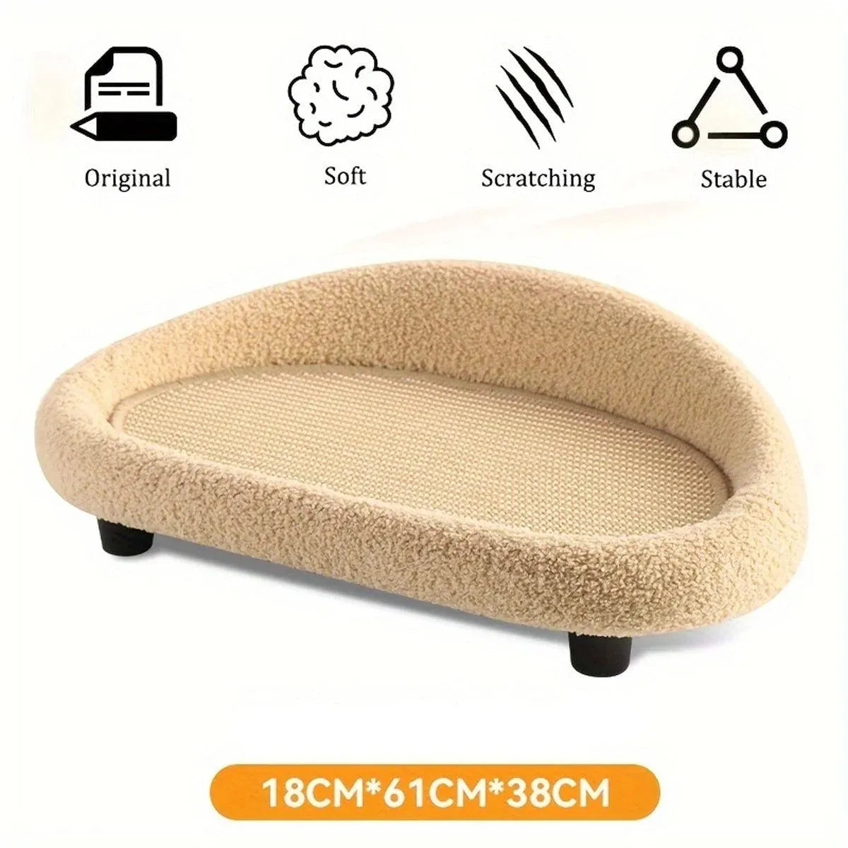 Large Cat Scratching Board Sofa Scratch Resistant Nest for Cats and Kittens - Grey