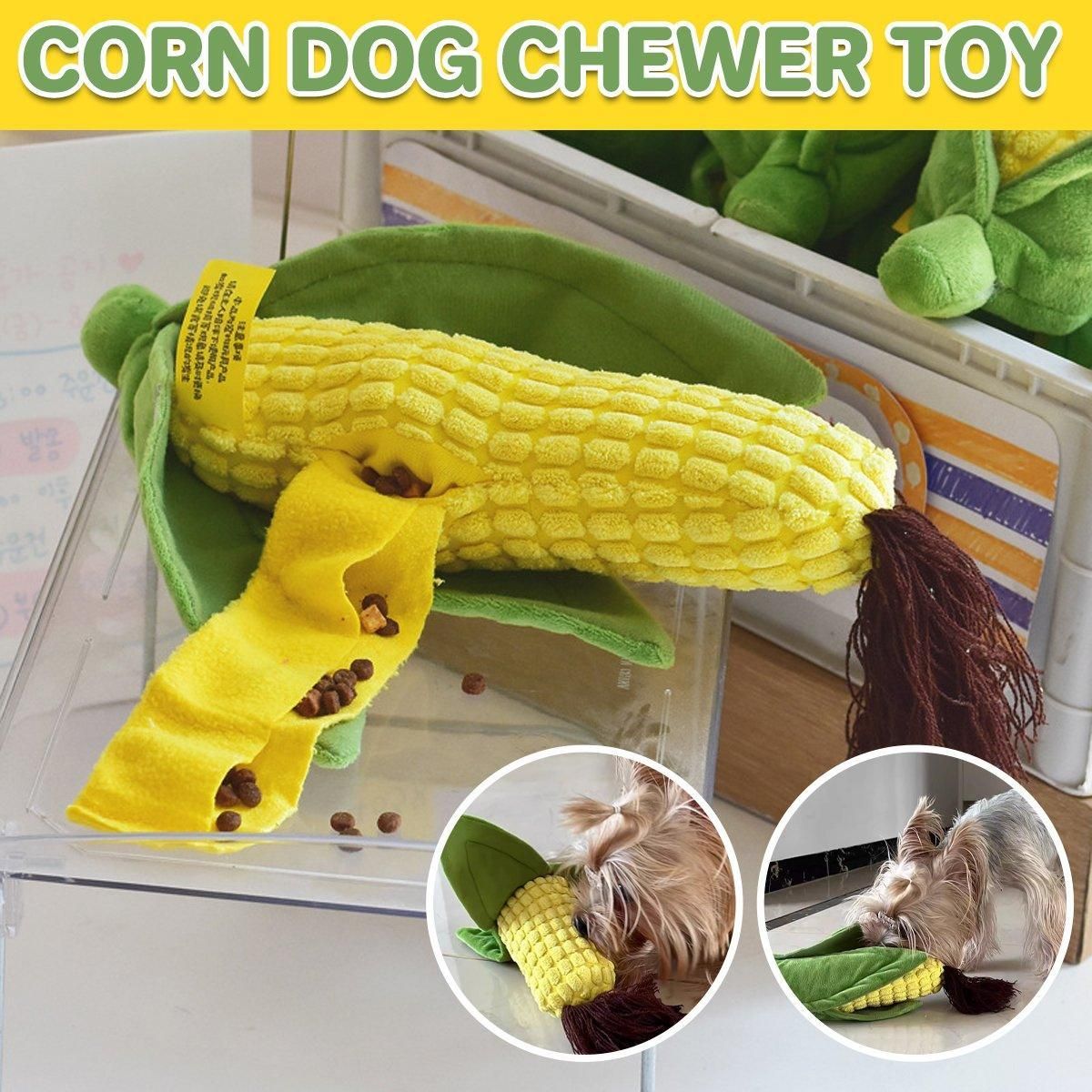 Simulation Corn Dog Chew Toy for Pets Durable Slow Feeder Toy for Dog Boredom