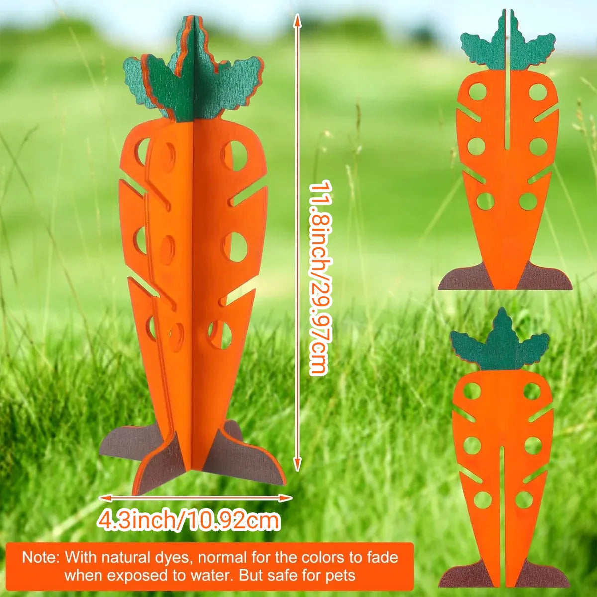 Carrot Shaped Wooden Food Dispenser Rabbit Toy Bunny Chew Enrichment Pet Toy