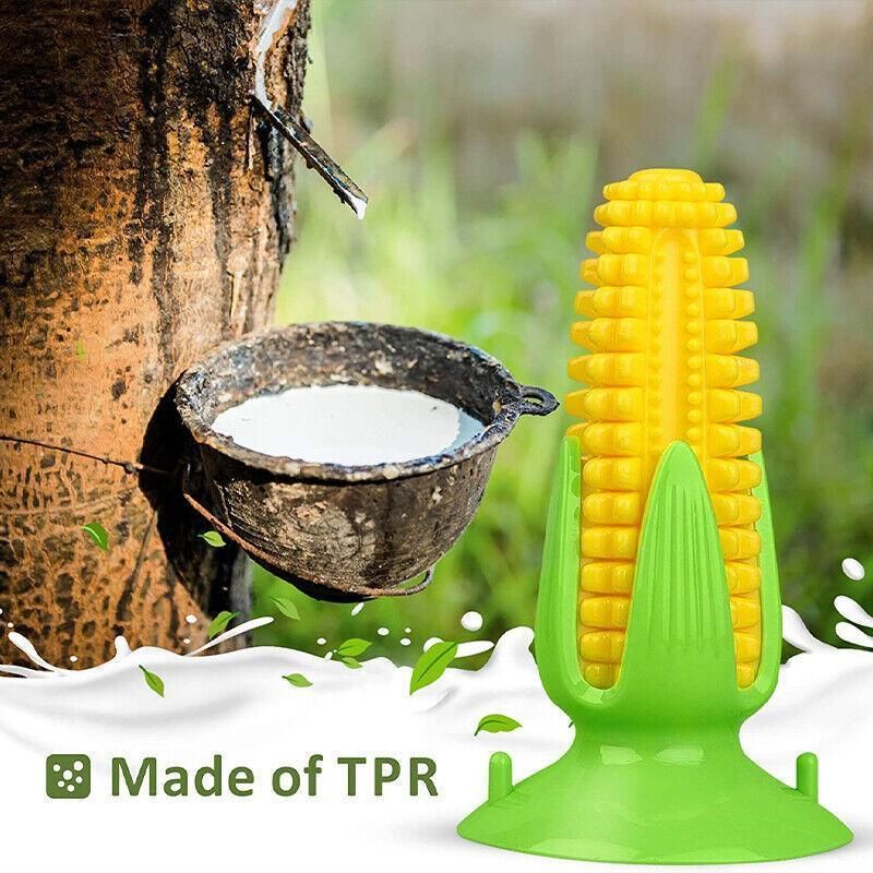 Dog Corn Chew Toy with Suction Base for Teeth Cleaning and Molar Training