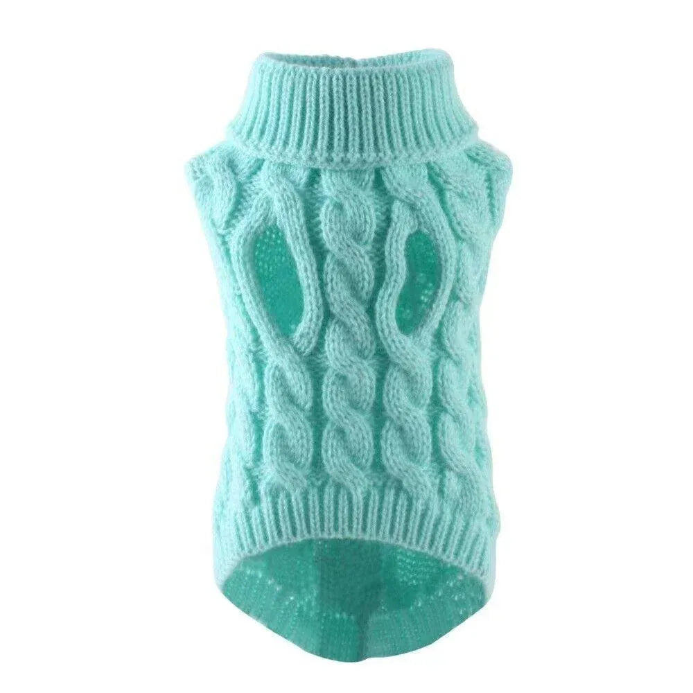 Puppy Dog Jumper Winter Warm Knitted Sweater Pet Clothes Small Dogs Coat Thermal L Size - Grey