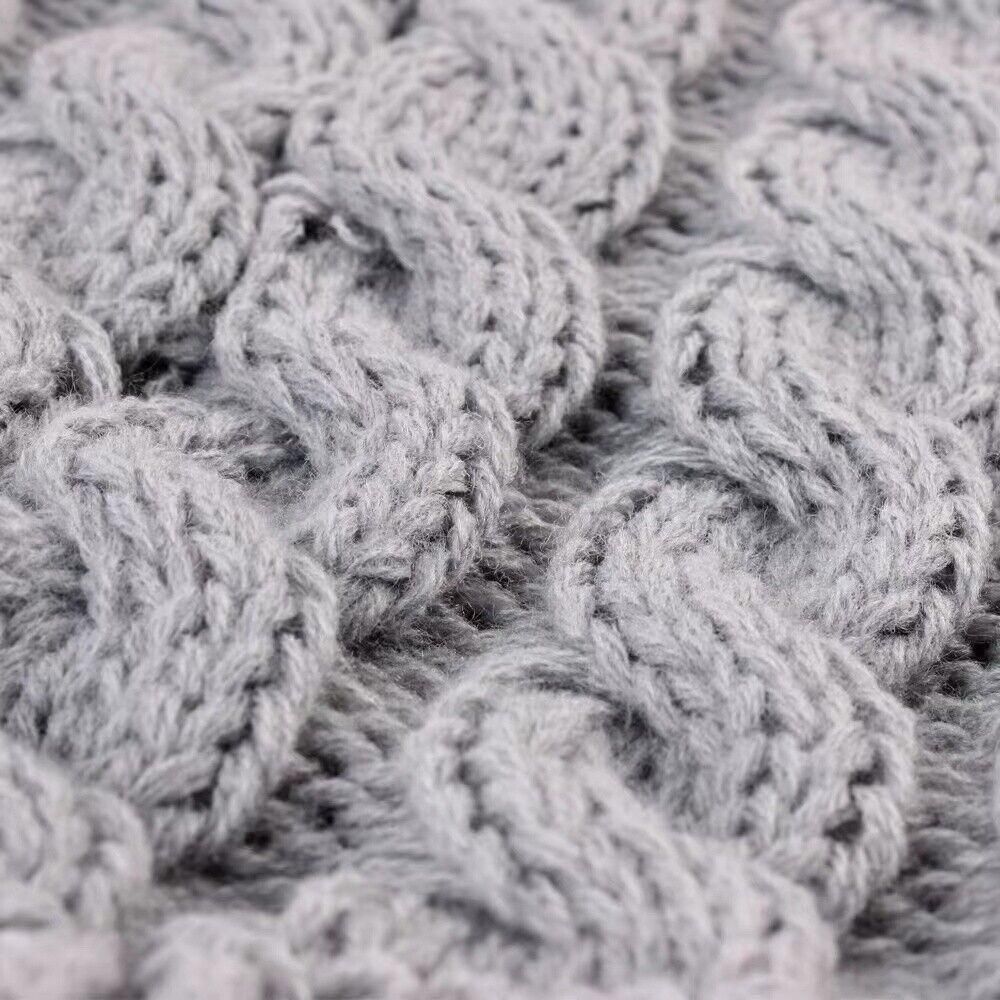Puppy Dog Jumper Winter Warm Knitted Sweater Pet Clothes Small Dogs Coat Thermal L Size - Grey