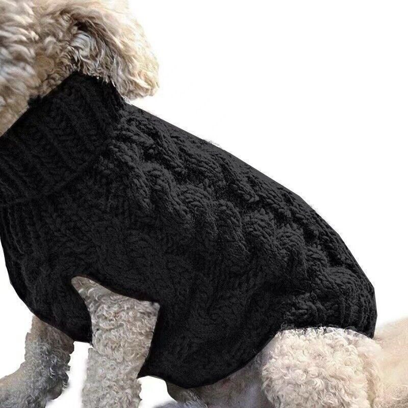 Puppy Dog Jumper Winter Warm Knitted Sweater Pet Clothes Small Dogs Coat Thermal L Size - Grey