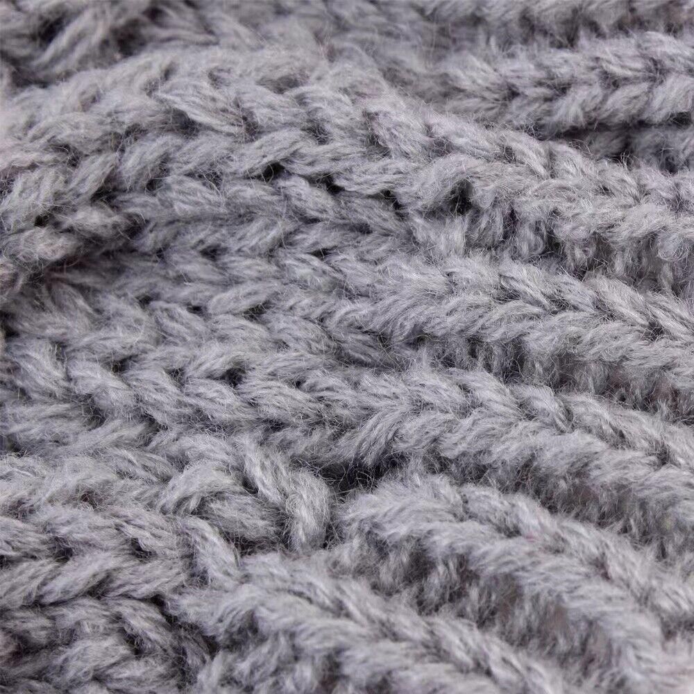 Puppy Dog Jumper Winter Warm Knitted Sweater Pet Clothes Small Dogs Coat Thermal L Size - Grey
