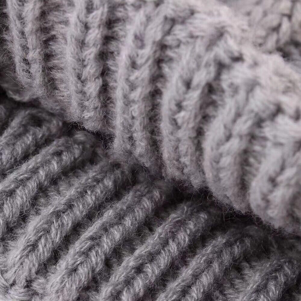 Puppy Dog Jumper Winter Warm Knitted Sweater Pet Clothes Small Dogs Coat Thermal L Size - Grey