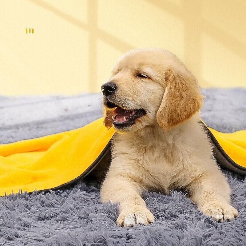 Pet Drying Towel Ultra-Absorbent Water Dog Cat Bath Microfiber Clean Soft Cloth - 70 X 140CM