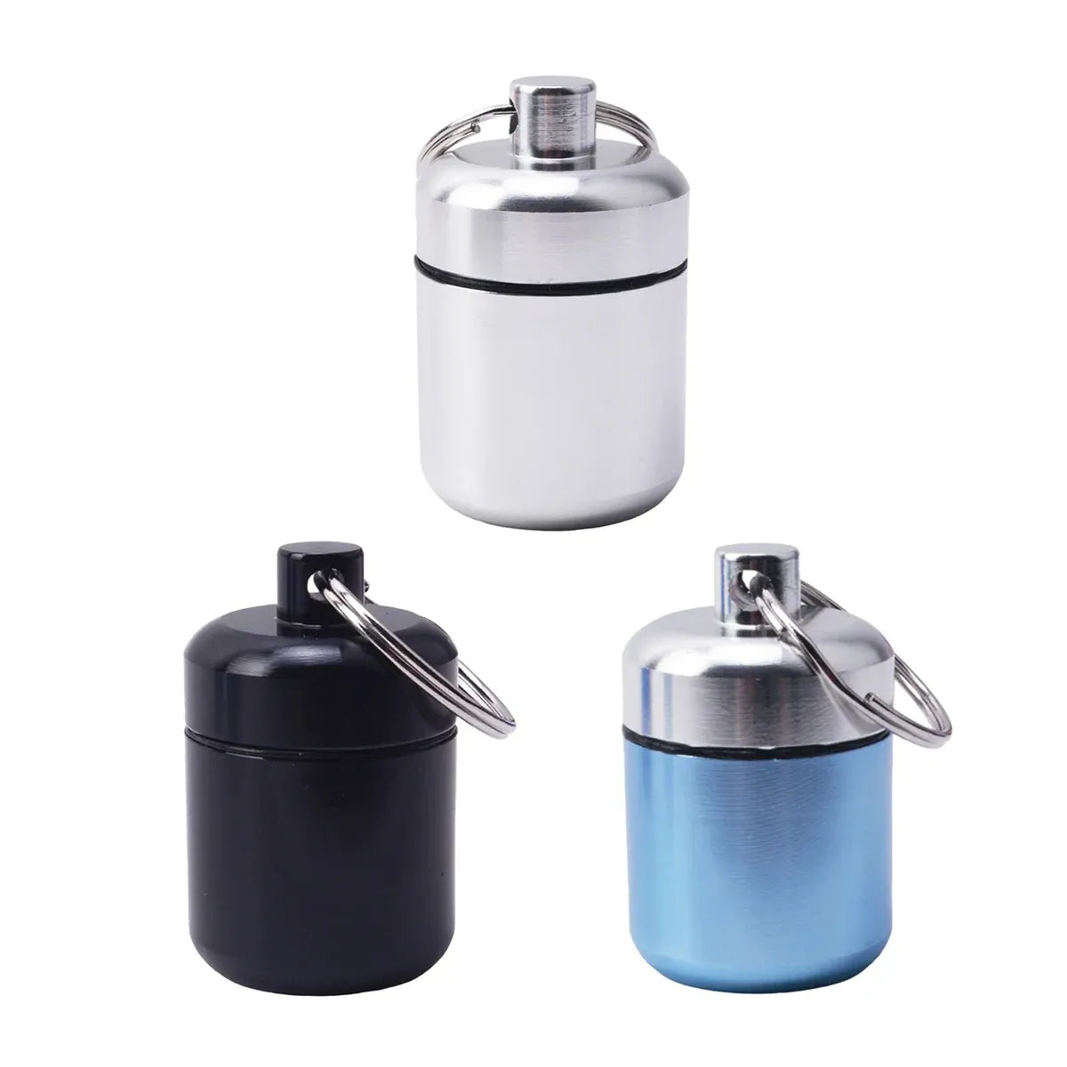 6Pcs Mini Sealed Metal Aluminum Tin Small Item Storage Jar Container Box Use - Silver
