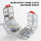 Small Pill Case Vitamin Holder Container 6/10Compartments Double Layer Holder - Red-2PCS