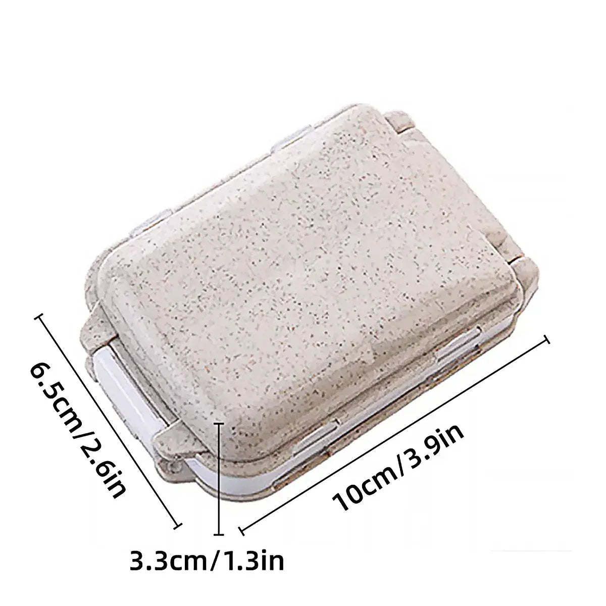 Three Layer Folding Medicine Box Portable 8 Cell Mini Pill Case Sealed Storage - Green
