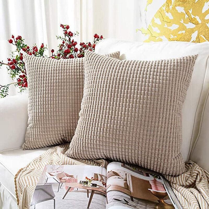 45X45 Plain Solid Colour Cushion Cover Decorative Pillow Case Home Multicoloured - Green