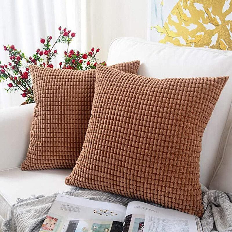 45X45 Plain Solid Colour Cushion Cover Decorative Pillow Case Home Multicoloured - Green