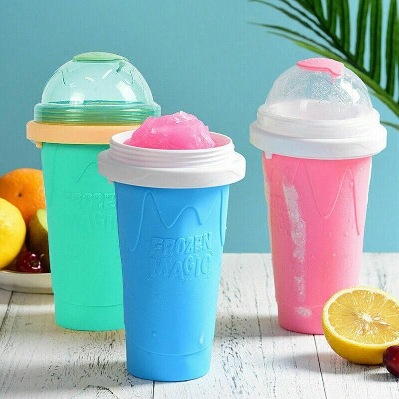Slushie Maker Cup Quick Freeze Magic Squeeze Cup Milkshake Cup Ice Cream Maker - Blue