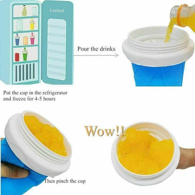 Slushie Maker Cup Quick Freeze Magic Squeeze Cup Milkshake Cup Ice Cream Maker - Green