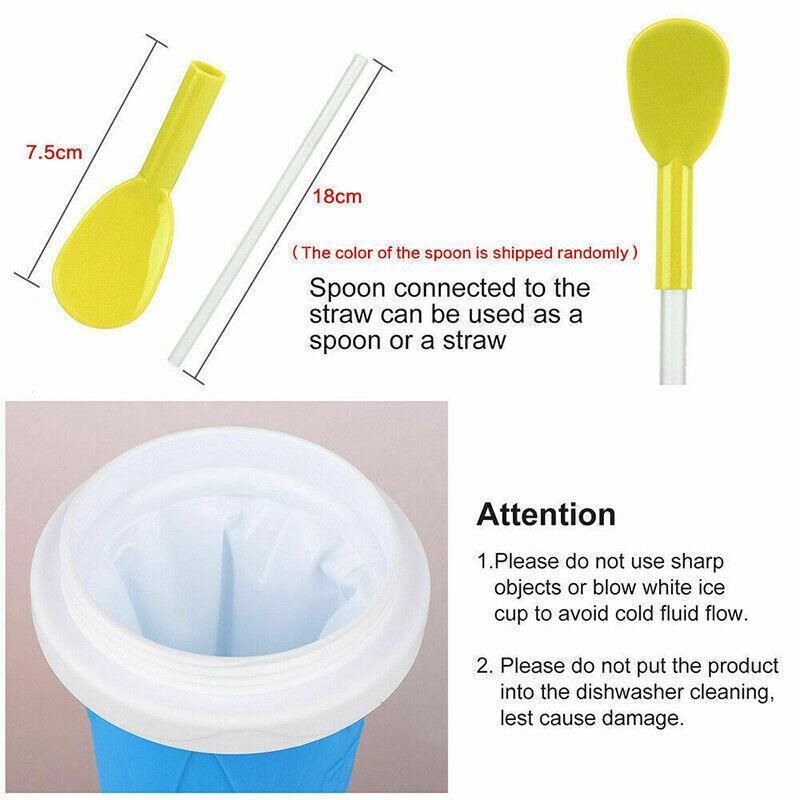 Slushie Maker Cup Quick Freeze Magic Squeeze Cup Milkshake Cup Ice Cream Maker - Green