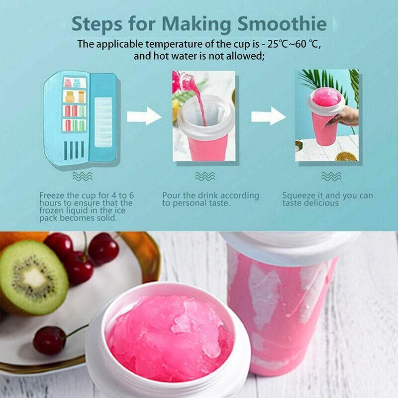 Slushie Maker Cup Quick Freeze Magic Squeeze Cup Milkshake Cup Ice Cream Maker - Green