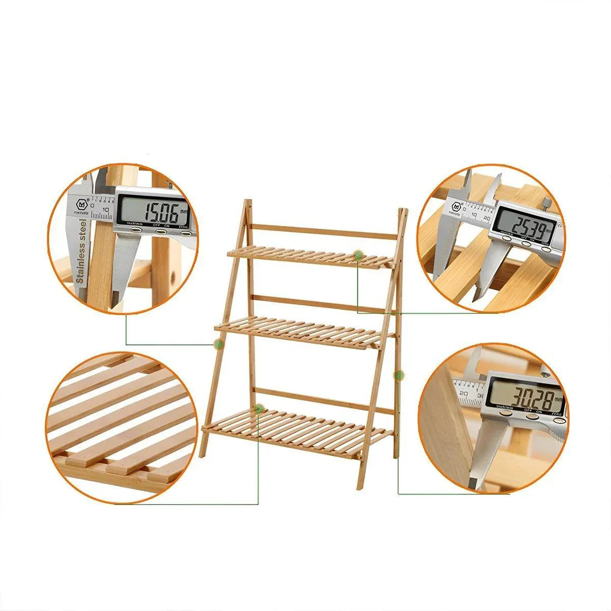 Pot Corner Stand White Log Foldable White 136985 Balcony Plant Stand 3