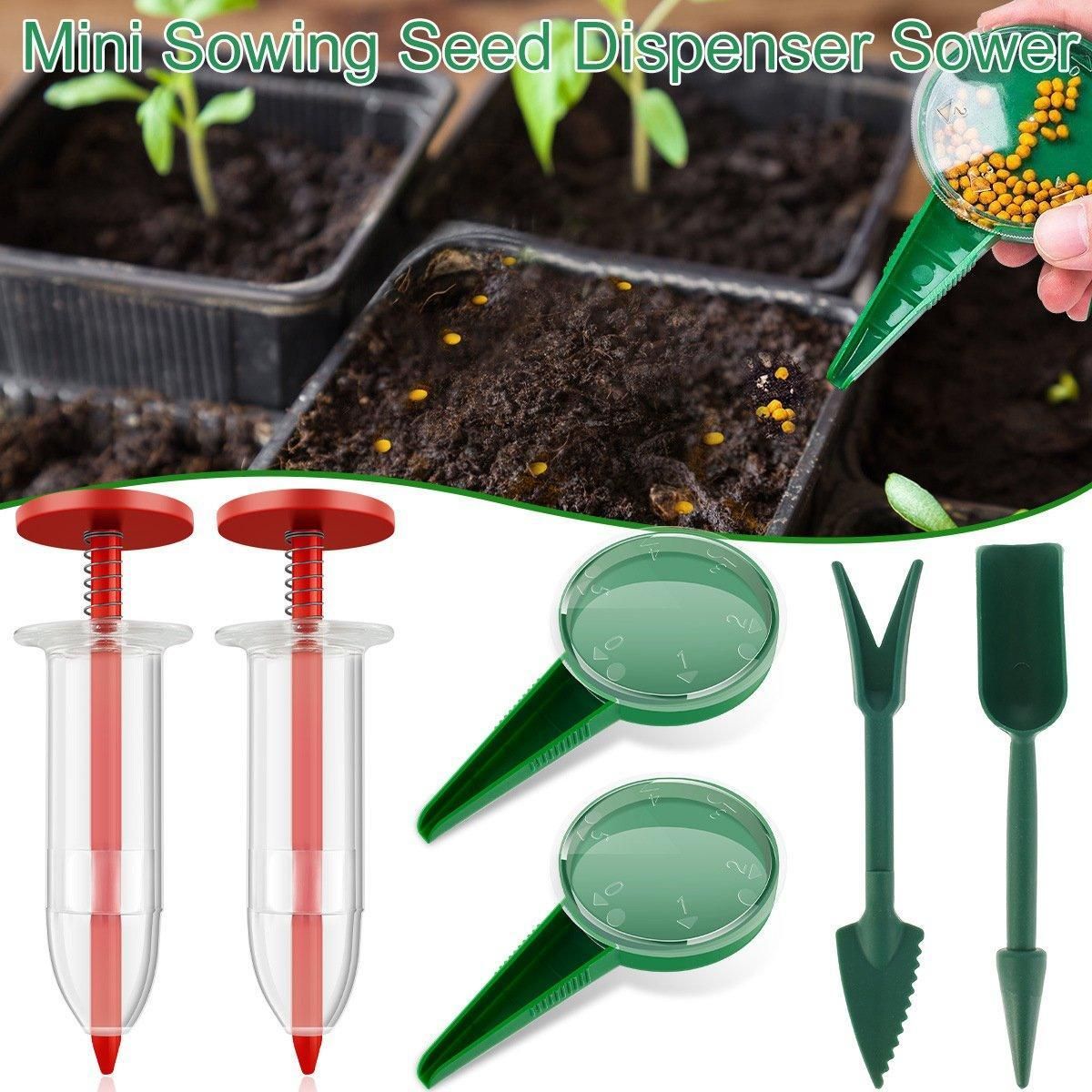 6PCS Garden Seeder Set Mini Seed Planting Tools Manual Seeder for Gardening - Yellow Green