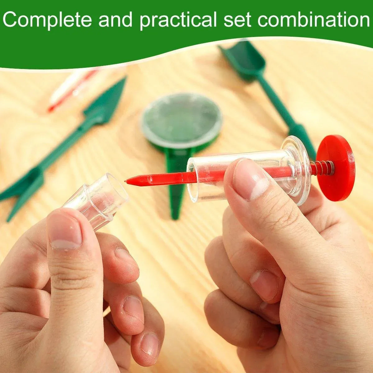 6PCS Garden Seeder Set Mini Seed Planting Tools Manual Seeder for Gardening - Yellow Green