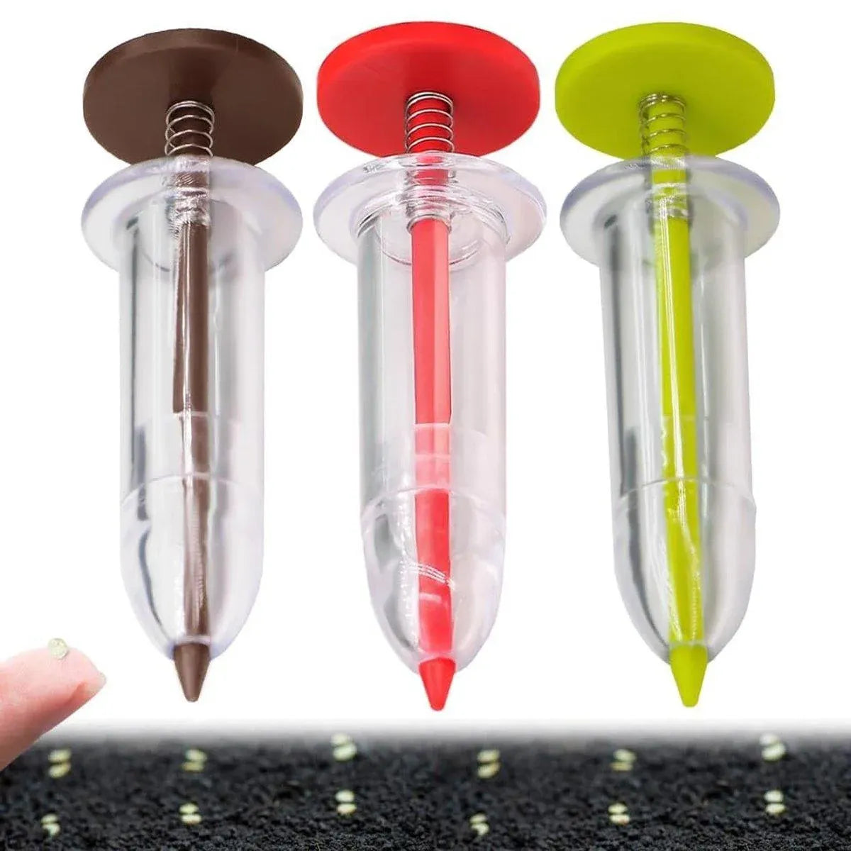 6PCS Garden Seeder Set Mini Seed Planting Tools Manual Seeder for Gardening - Yellow Green
