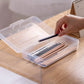 Large Capacity Transparent Plastic Pencil Case Multifunctional Student Art Box - Green