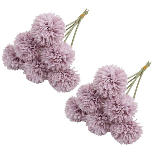 12pcs Artificial Dandelion Fake Flower Simulation Arrangement Desktop Decoration - Purple