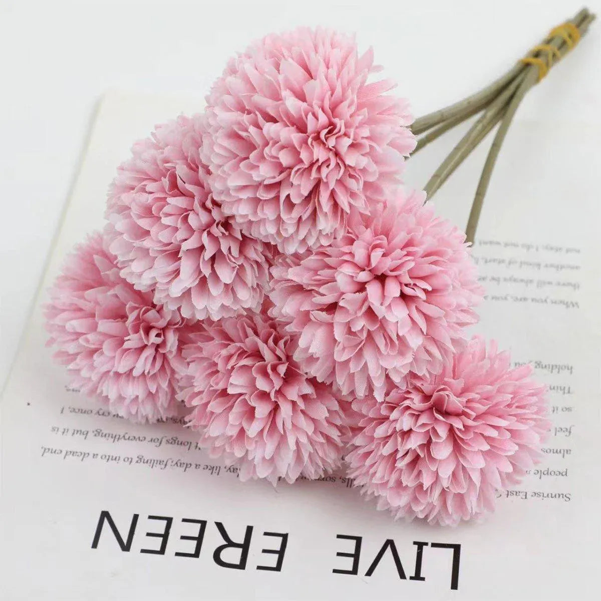 12pcs Artificial Dandelion Fake Flower Simulation Arrangement Desktop Decoration - White