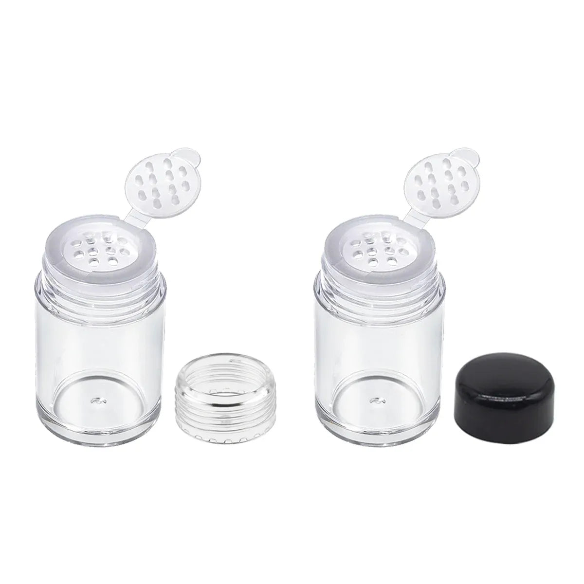 10Pcs Clear Powder Jar with Lid Airtight Refillable Cosmetic Storage Jar - Black