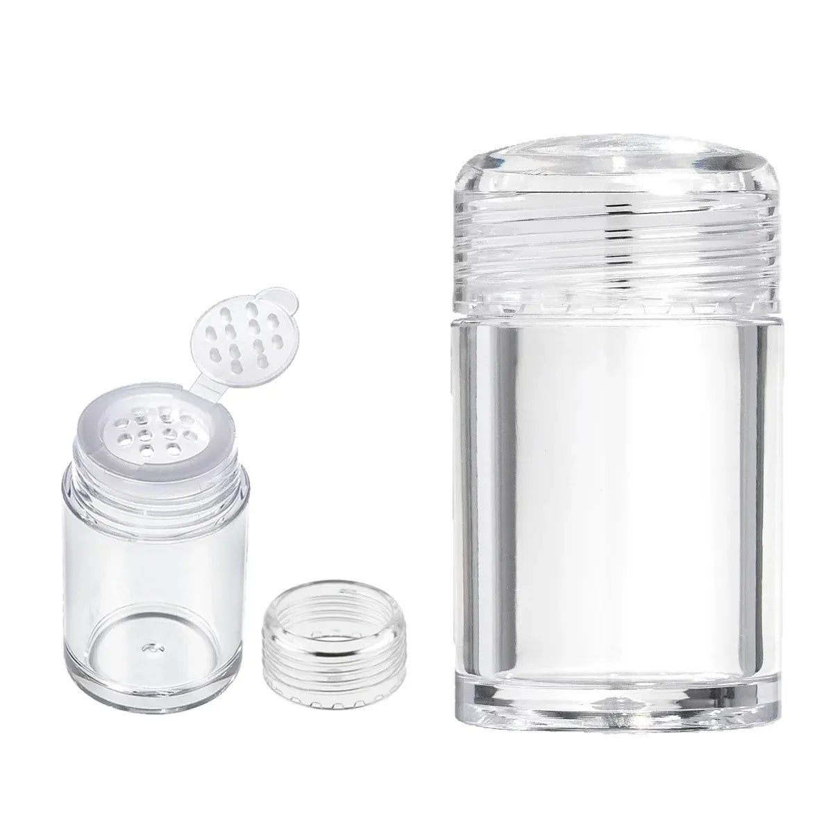 10Pcs Clear Powder Jar with Lid Airtight Refillable Cosmetic Storage Jar - Black