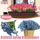 12pcs Artificial Flowers Set for Home Decor Wedding Party Fake Floral Decor - Blue