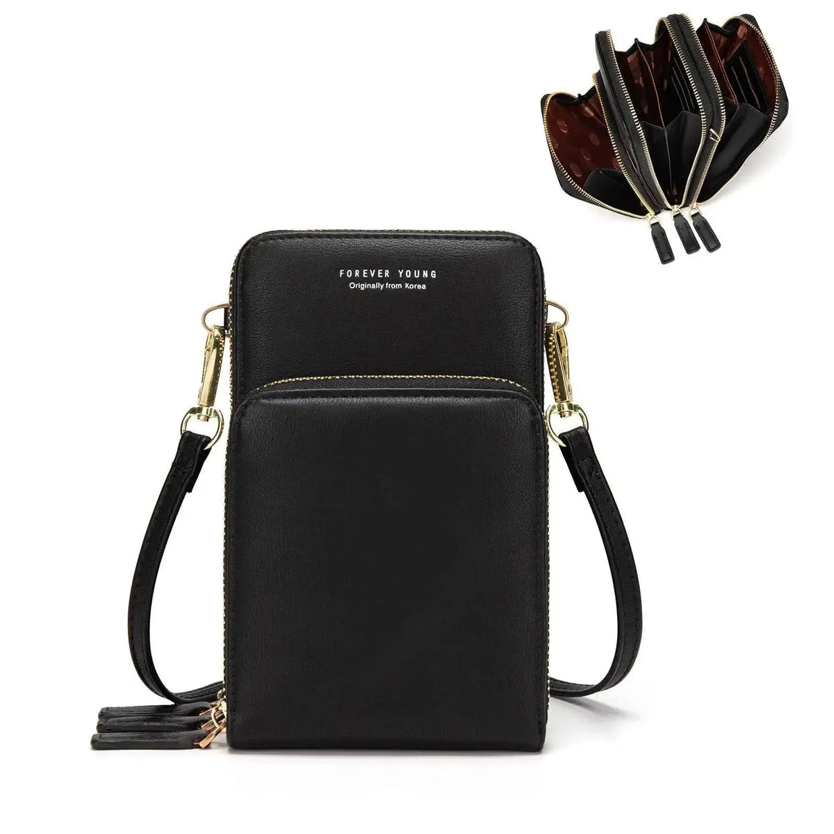 Women Crossbody Phone Purse Touch Screen Bag Rfid Blocking Wallet Shoulder Strap - Dark Pink