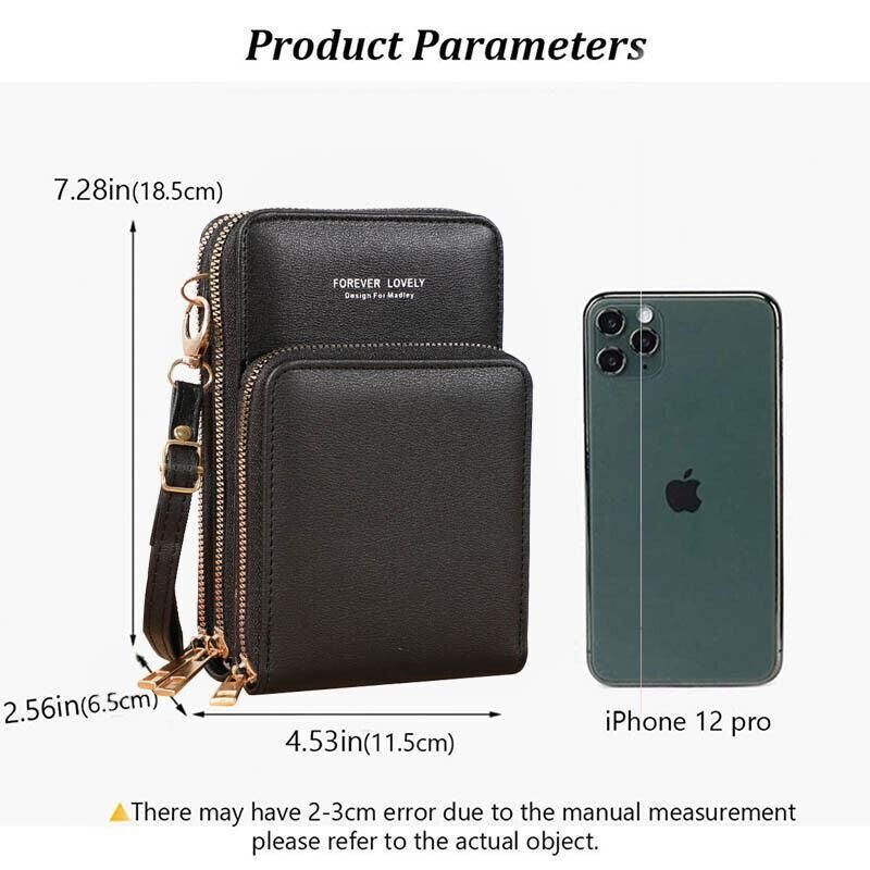 Women Crossbody Phone Purse Touch Screen Bag Rfid Blocking Wallet Shoulder Strap - Red