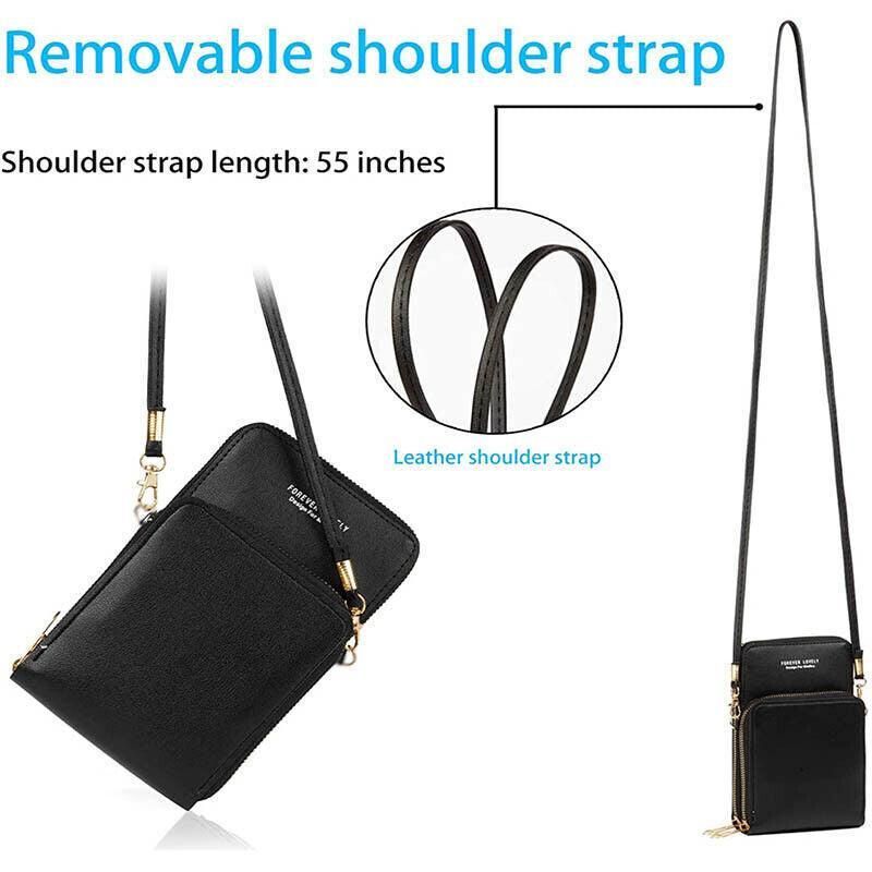 Women Crossbody Phone Purse Touch Screen Bag Rfid Blocking Wallet Shoulder Strap - Red