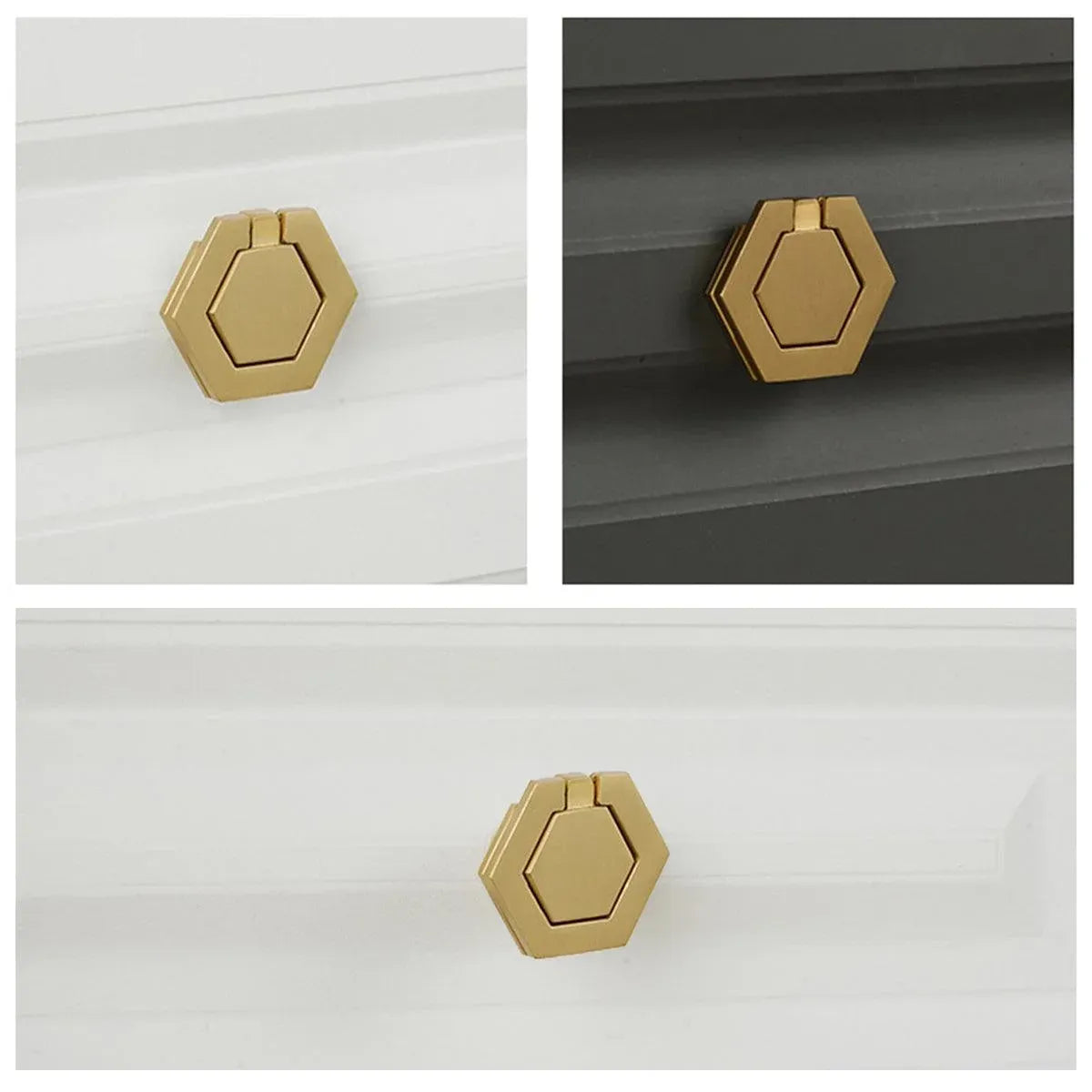 Modern Cabinet Door Handle Single Hole 6 Sided Pull Handle for Drawer Closet