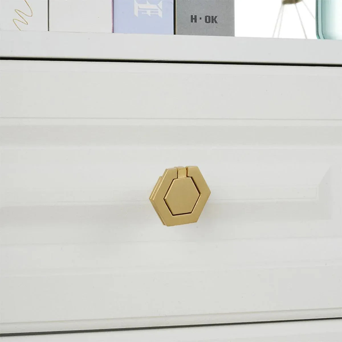 Modern Cabinet Door Handle Single Hole 6 Sided Pull Handle for Drawer Closet