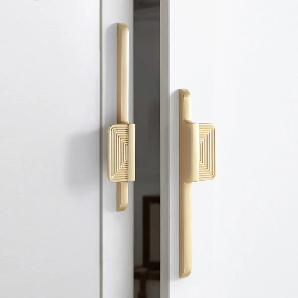 Modern Wardrobe Cabinet Handles Simple Door Pull Handles Home Furniture Hardware - Copper-S