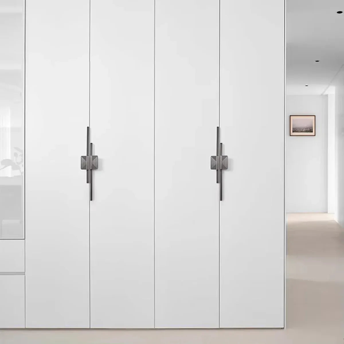 Modern Wardrobe Cabinet Handles Simple Door Pull Handles Home Furniture Hardware - Copper-S