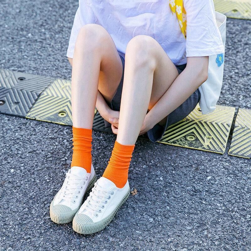 Olid Pure Colour Formal Socks Cotton Fashion Casual Breathable Crew Socks - Rose Red 2 Pairs