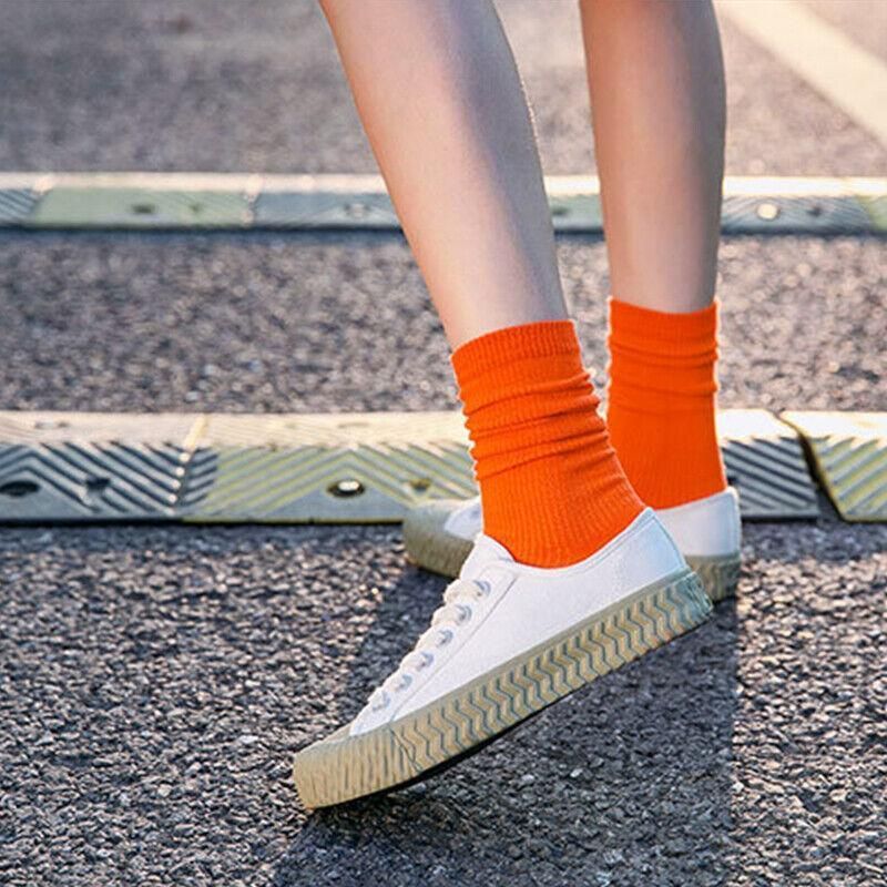 Olid Pure Colour Formal Socks Cotton Fashion Casual Breathable Crew Socks - Rose Red 2 Pairs