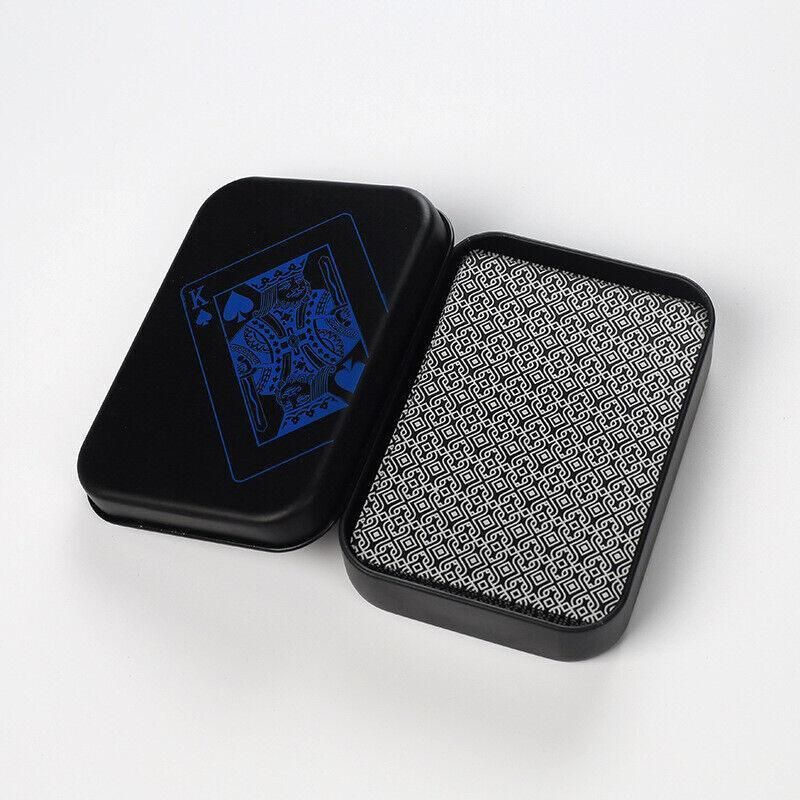 Waterproof PVC Playing Cards Poker Deck Black Plastic Magic Tricks Game Set - Blue