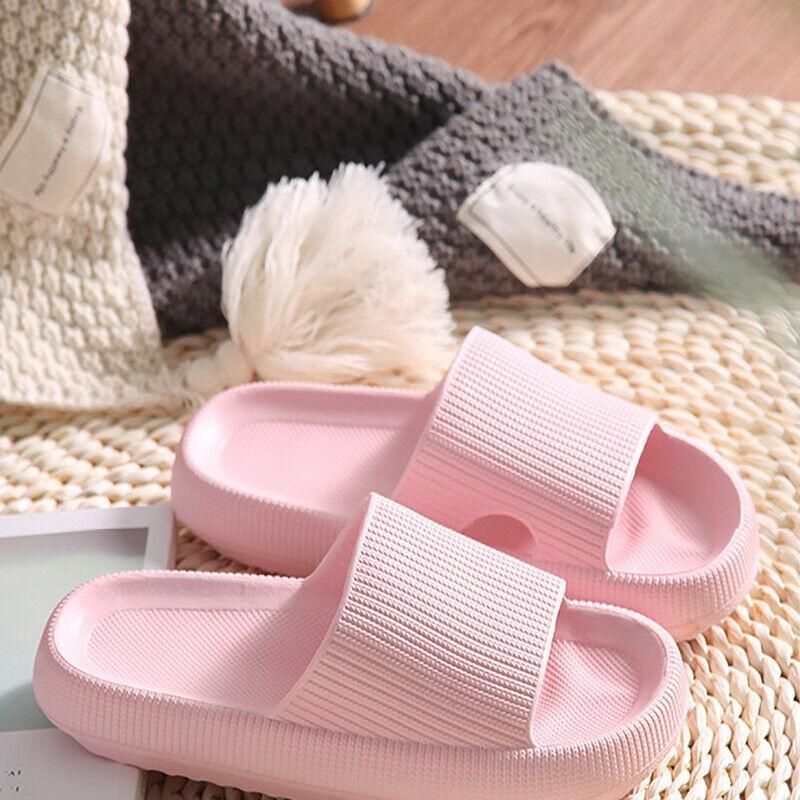 Ultra-Soft Pillow Slides EVA Slippers for Indoor Outdoor Use – Thick Anti-Slip Sole - Yellow 40-41