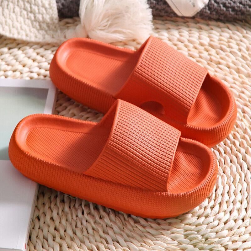Ultra-Soft Pillow Slides EVA Slippers for Indoor Outdoor Use – Thick Anti-Slip Sole - Yellow 40-41