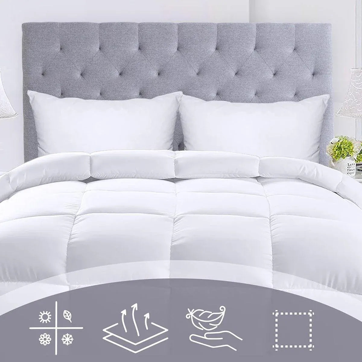 Luxury Hotel Quilt Core – Soft Microfiber Down Alternative Comforter for All Seasons - 160x210cm-Brushed