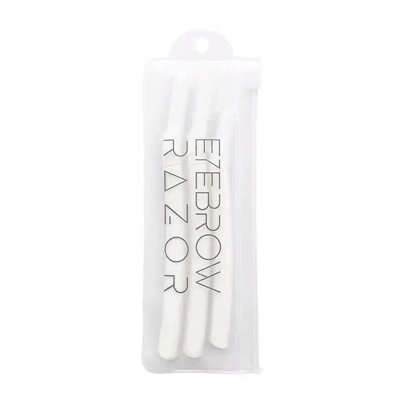 3Pcs Eyebrow Razor Set Facial Trimmer Shaver Blade Hair Remover Beauty Tool - 2X Eyebrow Razor+Scissor-White