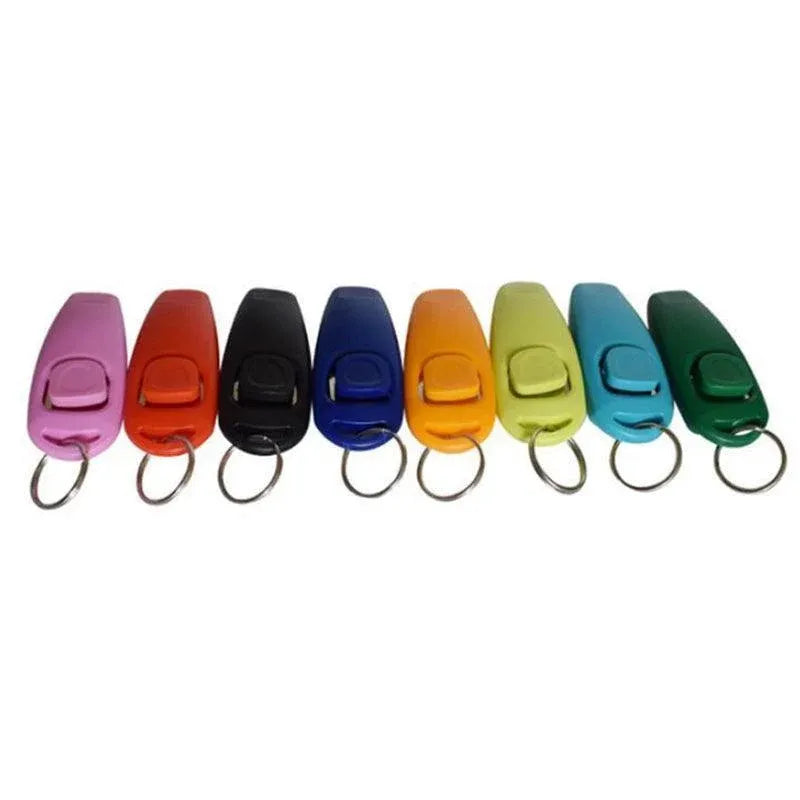Dog Whistle and Clicker Set for Training Stop Barking Obedience Tool Combo - Red