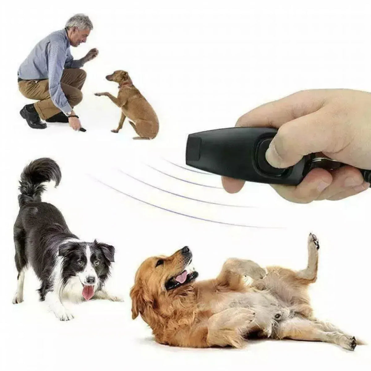 Dog Whistle and Clicker Set for Training Stop Barking Obedience Tool Combo - Red