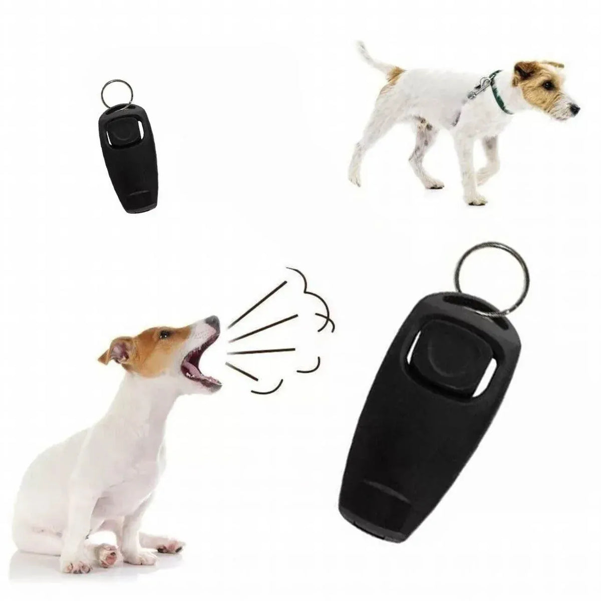 Dog Whistle and Clicker Set for Training Stop Barking Obedience Tool Combo - Red