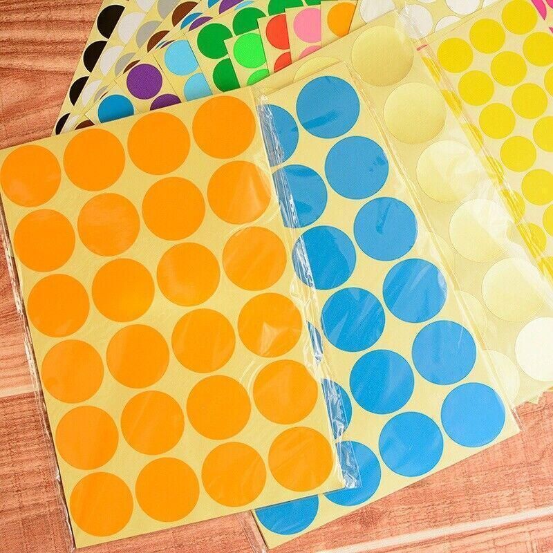 Red Assorted Sizes Colour Sticker Dots Adhesive Round Labels Circular Spot Scrapbook - 13mm*132 Dots